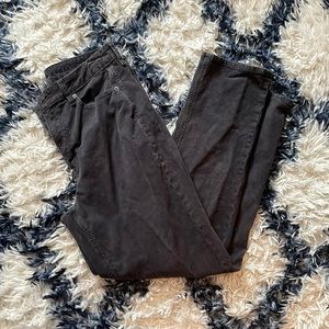 Charcoal gray corduroy mom straight jean